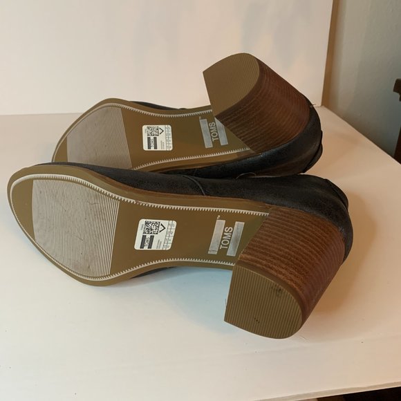 TOMS Black Mettalic Lunata Lace Up Boots Size 10 - Picture 4 of 8